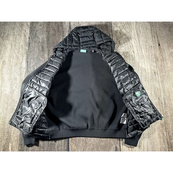 Save The Duck Women’s Sz 1X Plumtech Jacket Zip Quilted Half Puffer Black - Picture 6 of 10